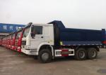 LHD / RHD 6x4 Heavy Duty Dump Truck , Red SINOTRUK HOWO Tipper Dump Truck