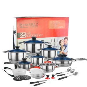 China Different Piece Non Stick Cookware Set Wholesale 25pcs 30pcs Stainless Steel Pot wholesale