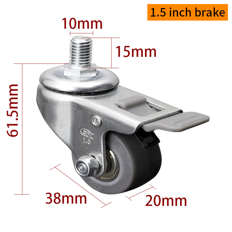 2615S-56 Mini Caster Wheels 1.5 Inch 38mm 35kg Threaded Chair Casters