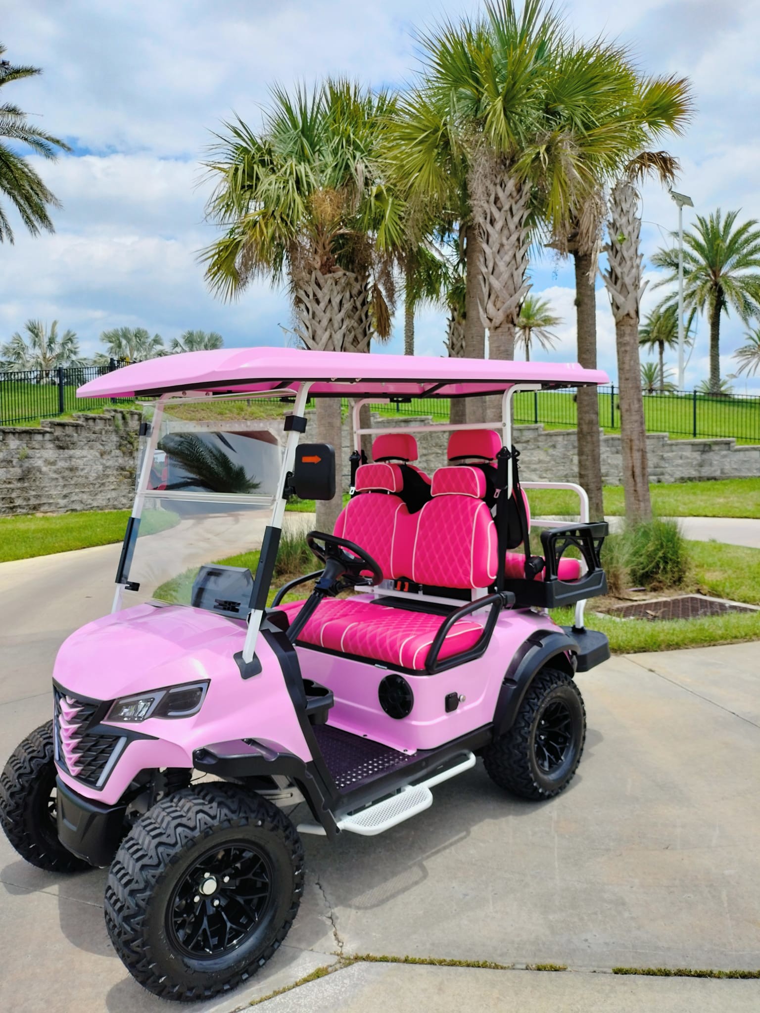 High Performance Four Seater Electric Golf Cart Long Range Battery Smart Navigation System Elegant Interior Details Showcase Taste
