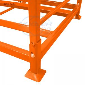 China Customized Powder Coating Steel Pallet Tyre Rack Storage Stacking Truck Tire Rack on sale