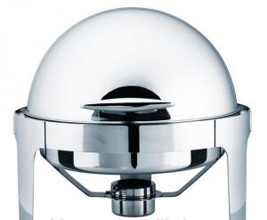 China 6L Round Roll Chafing Dish , Stainless Steel Roll Top Cookware on sale