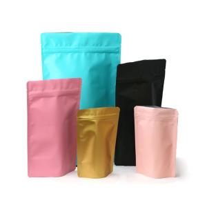China Matt Light Food 50g Aluminium Zip Lock Pouches Silver Mylar Plastic Aluminium Foil Bag wholesale