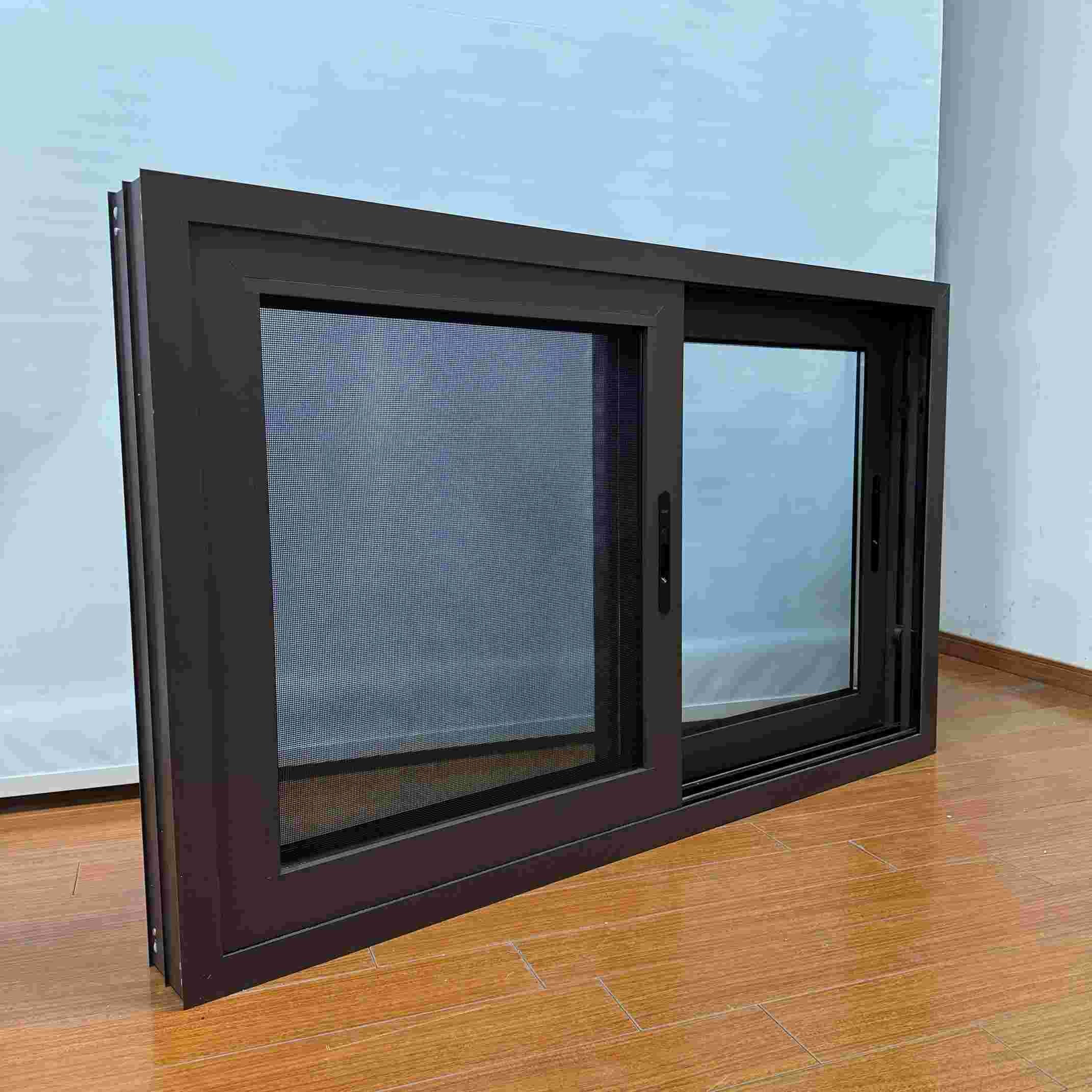 Customized Double Glazed Heat Insulation Aluminum Sliding Windows With Lockable Insect Screen