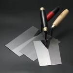 Narrow Bucket Stainless Steel Brick Trowel Rubber Handle Square Tip Bricklaying
