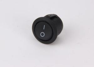 China 6A ABS Round Rocker Switch Kcd1 - 106 2 Pins Black 50MΩ Contact Resistance wholesale