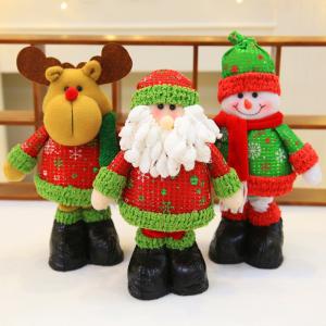 China 45cm Green Hat Red Scarf Animated Plush Christmas Toys Cute Soft Snow Man wholesale
