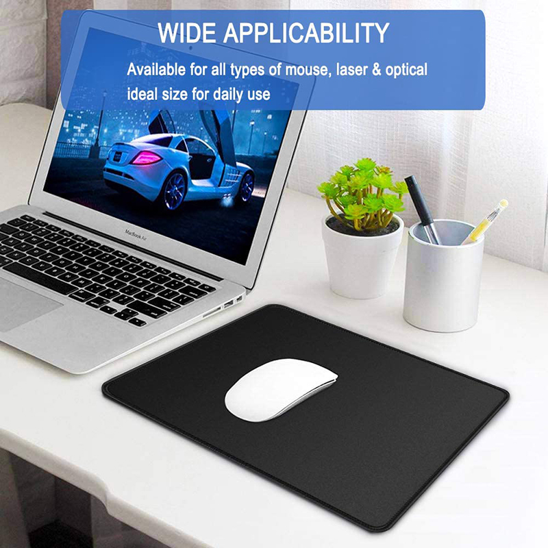 Private Mold NO Custom Black Rubber Mouse Mat Non-Slip Stitched Edge for PC and Laptop