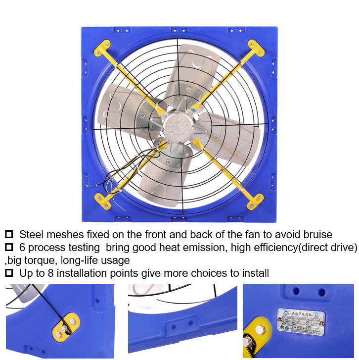 Water Cooling System Industrial Exhaust Fan EC Or DC Motor Poultry Fan