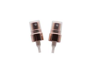 China 12mm Aluminum Rose Gold Mist Sprayer Pump Screw Neck With Clear Half Cap wholesale