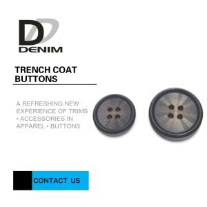 China 40L D - Ring 4 Hole Black Buttons Bulk Classic And Relaxed For Cotton Trench Coat wholesale