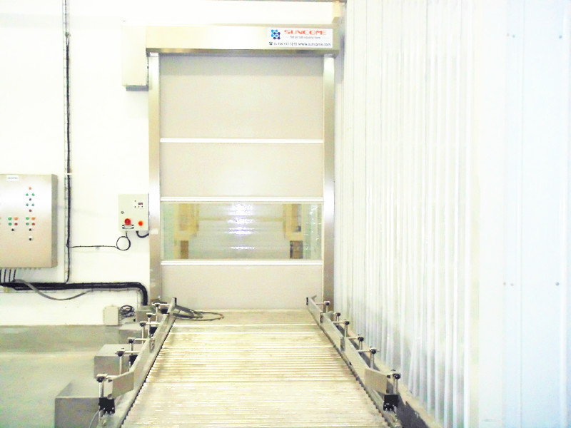 High Frequency Motor System High Speed PVC Stainless Steel Industrial Roll Up Door