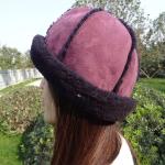 Winter Double Face Sheepskin Beanie Hat Real Shearling 100% Wool For Women