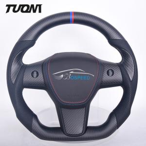 China Black Tesla Carbon Fiber Steering Wheel High Heat Resistance Durability wholesale