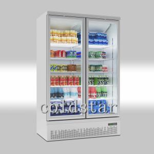 China Double Glass Door Refrigerator Freezer Energy Drinks Display Cooler wholesale