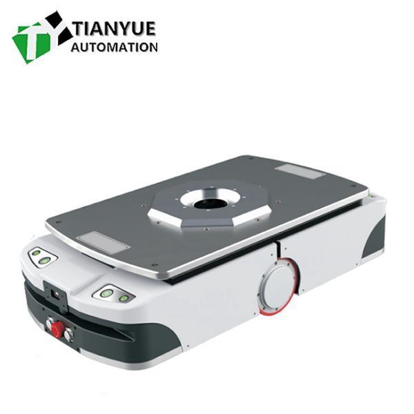 Indoor Warehouse AGV with WiFi 4G Ethernet Communication Interface 600KG Load Capacity and Four Steering Wheels Drive Method