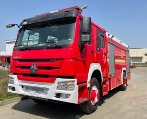 China Howo Foam Fire Department Rescue Trucks 228kw With Double Cabin wholesale