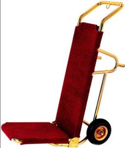China Titanium Plated Baggage Trolley With Rubber Wheel , 460*560*1180mm wholesale