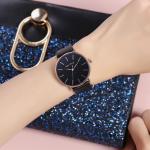 Black 5ATM 36mm Analogue Wrist Watch 5BAR Leather Belt Watches For Ladies