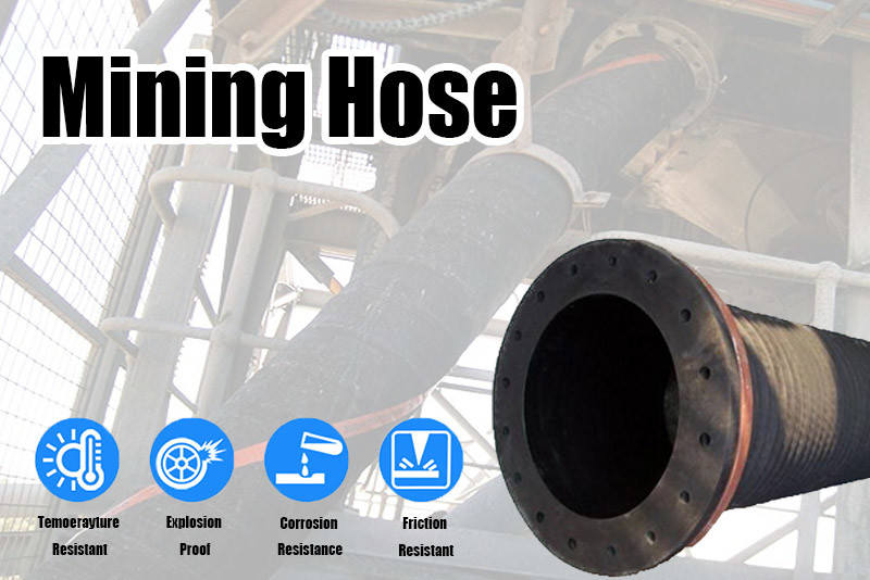 Heavy Duty Rubber Hose Mining Sizes Up To 10'' Tough Flexible Reliable