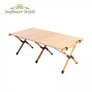 China Wood Portable Folding Camping Table Egg Roll For Picnic Detachable wholesale