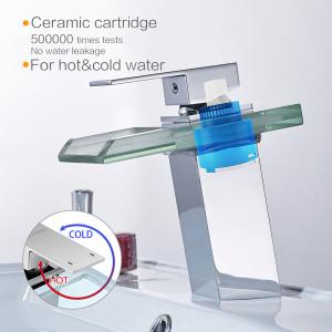 China Hotel Modern Faucets For Bathroom Sinks , Single Faucet Three Color Change wholesale