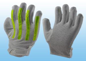 China Interlock Finger Reflective Gloves For Directing Traffic , Cotton Hand Gloves Velcro Type wholesale