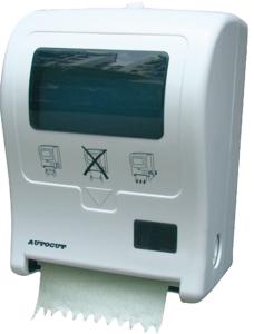 China Bathroom White Industrial ABS Auto Cut Paper Dispenser wholesale