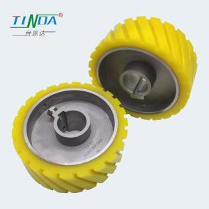 China SGS Grooved Rubber Roller Wheel For Paper PVC CPL Veneer Auto Wrapping Machine wholesale