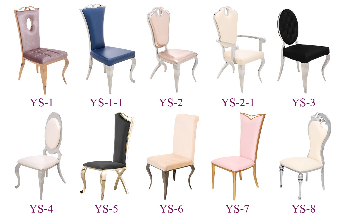 Contemporary Stainless Steel Dining Chairs with Velvet (YS-20)