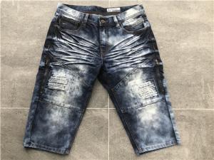 China Medium Mottle Wash Mens Denim Jacket And Jeans With Indigo Denim Material TW69995 wholesale