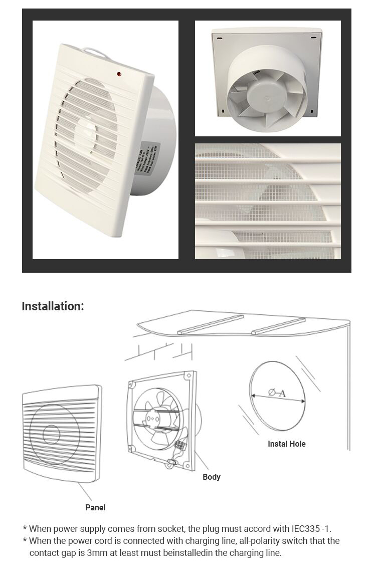 Silent and Durable Two Speed Mixed Flow Inline Duct Fan for Weatherproof HVAC System