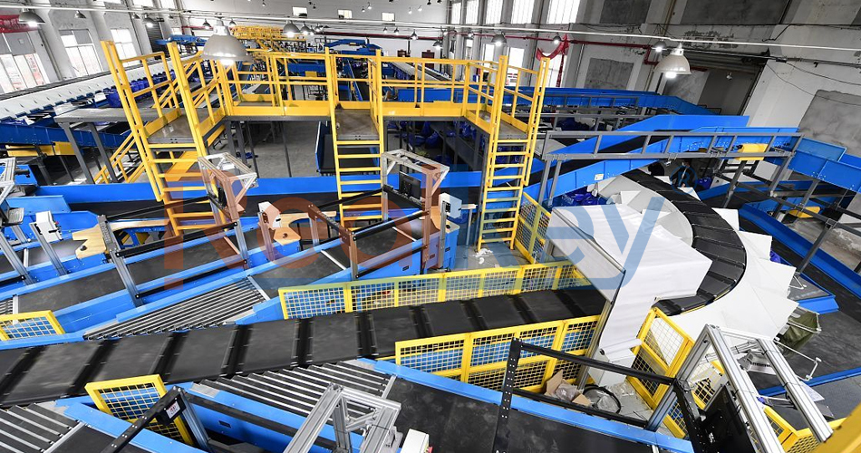 Automated Operation Vertical Cross Belt Sorter Modular Design Easy Maintenance