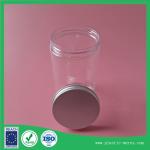 Food plastic can transparent plastic jar with screw aluminum lid 800ml