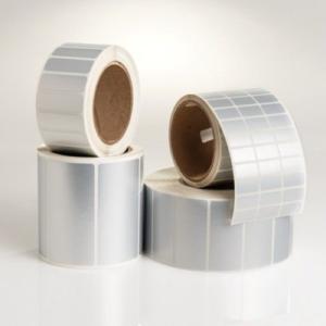 China MATTE SILVER PET ADHESIVE SILVER POLISTER BARCODE LABELS wholesale