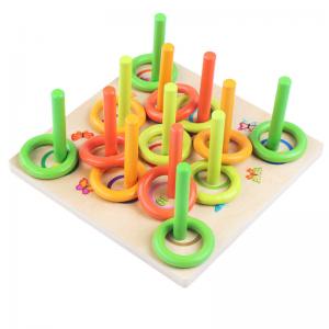 China Children Wooden Block Ring Game Exercise Hand Eye Coordination wholesale