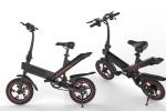 Black Lightweight Electric Bike , Foldable Electric Bicycle IP54 Waterproof