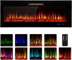 3D Electric Heaters Fireplace with Multicolor 5 Flame Brightness and 127*13*48cm