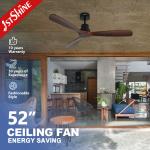 52 Inch Decorative Wooden Ceiling Fan With 5 Speed Remote Control