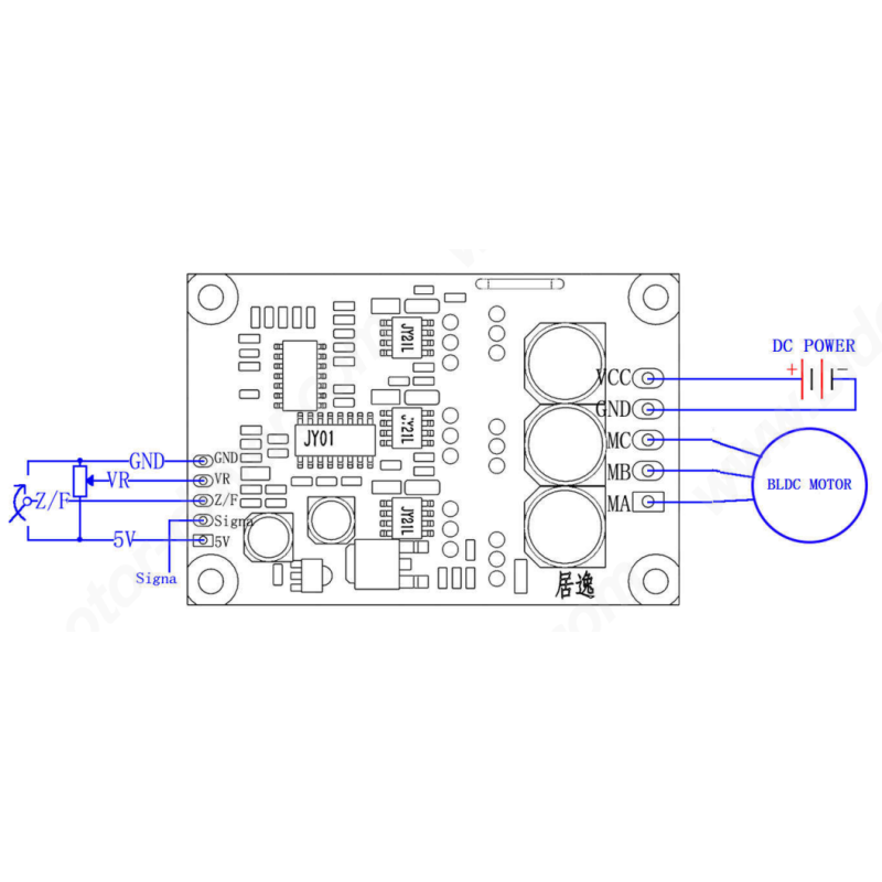 JYQD-V6.3E2 12V-36V 15A 3 Phase BLDC Motor Controller Board | High-Efficiency Sensorless Brushless DC Motor Driver for Fans, Pumps & Actuators