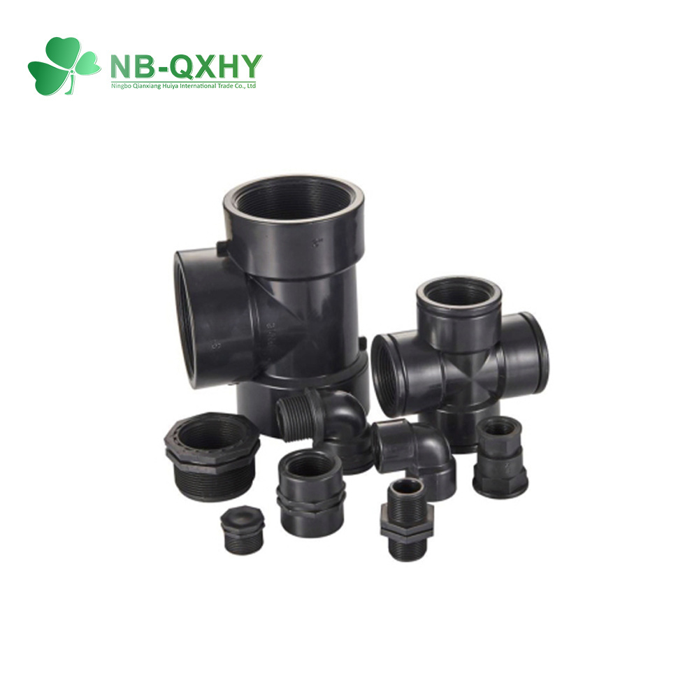 Black PP Female Tee Compression Fittings 16mm/25mm/32mm/50mm