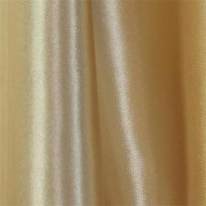 China 50dx75d Gold Chiffon Fabric 87gsm Poly Satin For Blouses And Dresses on sale