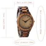 Wood Watches Men's Nature Wooden Bamboo Quartz Wrist Watch Wooden Band Men