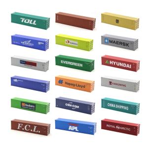 China 40gp 1:87 HO scale railway shipping sea container for model train railroad landscape layout wholesale