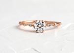 1.0ct Moissanite Diamond Rings , Round Cut Engagement Rings 6.5MM ODM