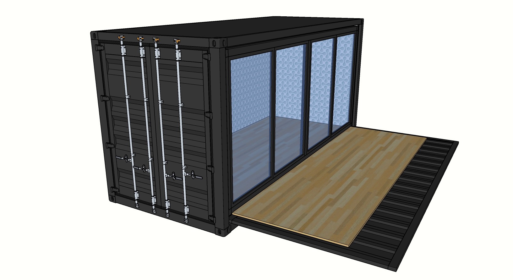 Side Opening 20ft Prefabricated Outdoor Container House