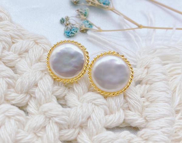 Vintage Gold Color Earrings Set Round Shape Pearl Earrings For Women Simple