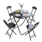 Outdoor Camping Bistro Cafe Balcony Garden Patio Metal Wooden Round Portable