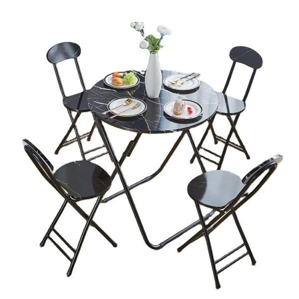 Outdoor Camping Bistro Cafe Balcony Garden Patio Metal Wooden Round Portable