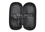 High Quality Black Small Double Zipper Makeup Brush Bag Travel Toiletry Holder